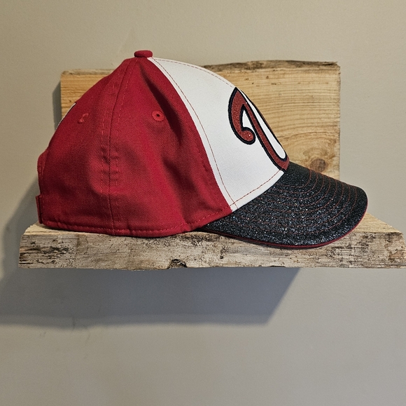 Washington Nationals Youth Baseball Cap Red White And Blue Sparkles - Picture 2 of 7
